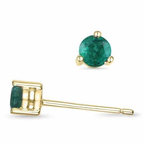 2 x 0,20 ct Smaragd Solitärohrstecker in 9 Karat Gold mit Smaragd