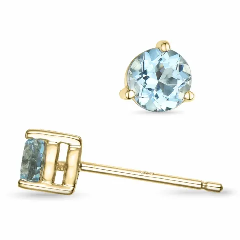 2 x 0,20 ct Aquamarin Solitärohrstecker in 9 Karat Gold mit Aquamarin