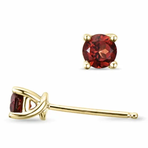 2 x 0,32 ct Kollektionsmuster Granat Solitärohrstecker in 9 Karat Gold mit Granat