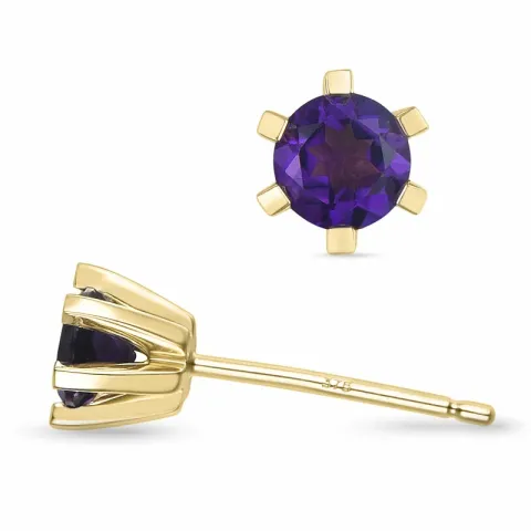 2 x 0,33 ct Amethyst Solitärohrstecker in 9 Karat Gold mit Amethyst 