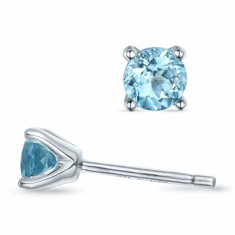 2 x 0,30 ct Topas Solitärohrstecker in 9 Karat Weißgold mit Topas
