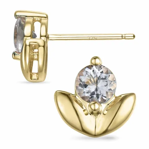 Blumen morganit Ohrstecker in 9 Karat Gold mit morganit