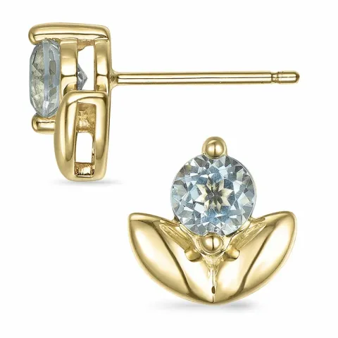 Blumen grünen Amethyst Ohrstecker in 9 Karat Gold mit Amethyst