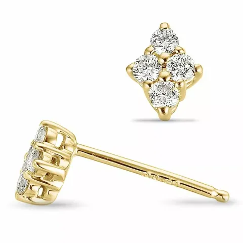 viereckigem Diamant Ohrstecker in 9 Karat Gold mit Diamant