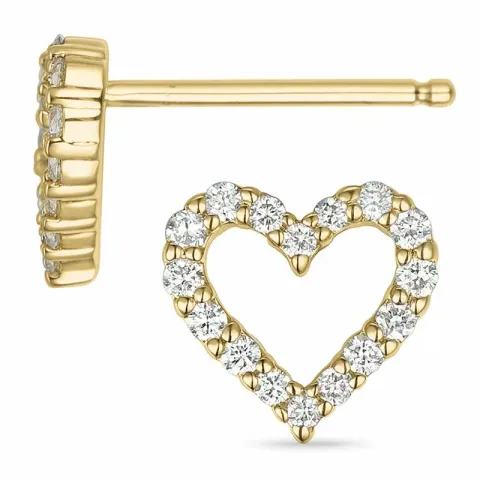 Herz Diamantohrringe in 9 Karat Gold mit Diamant 