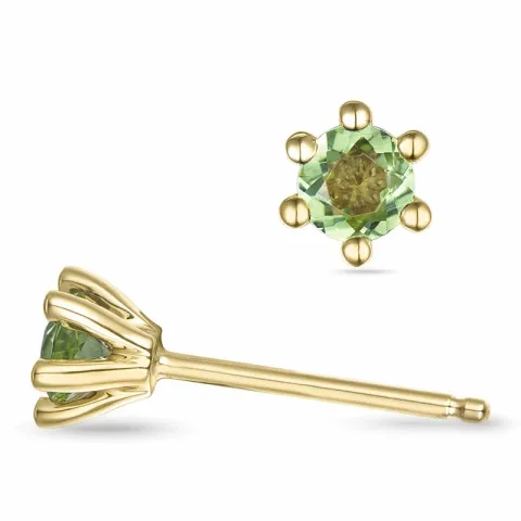 2 x 0,23 ct Peridot Solitärohrstecker in 9 Karat Gold mit Peridot