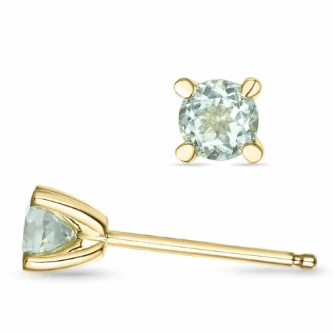 2 x 0,25 ct grünen Amethyst Solitärohrstecker in 9 Karat Gold mit Amethyst