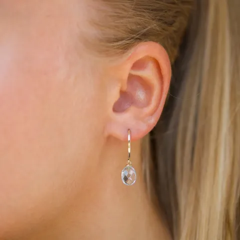 Blautopas Ohrringe in 9 Karat Gold mit Topas 
