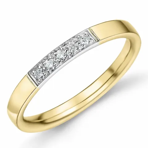 Diamantring in 9 karat gold- und weißgold 0,09 ct