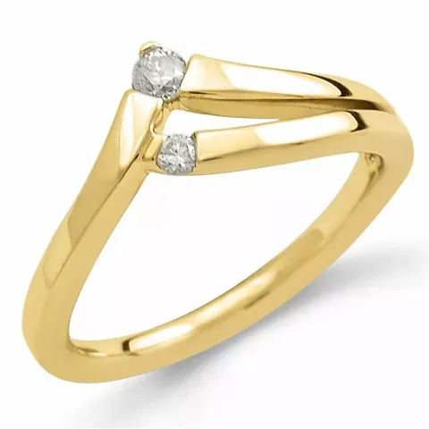 V Diamantring in 9 Karat Gold 0,07 ct