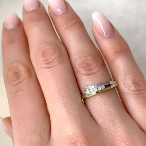 Diamant ring in 9 karat gold- und weißgold 0,13 ct