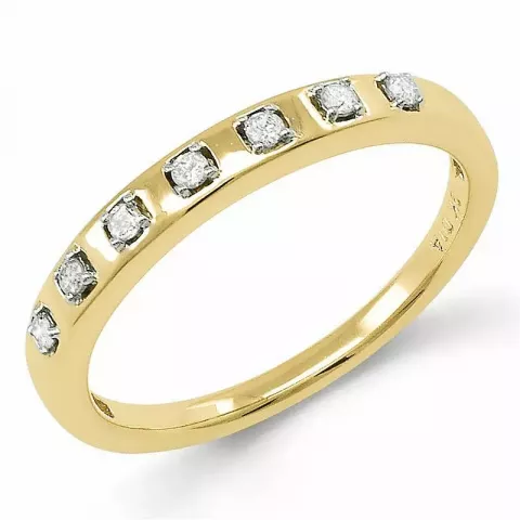 Einfacher diamant ring in 9 karat gold- und weißgold 0,09 ct