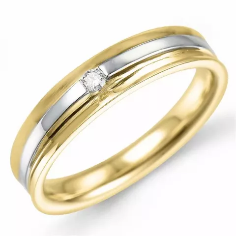 Diamant Ring in 9 Karat Gold- und Weißgold 0,02 ct