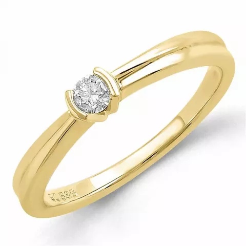 runder Diamant Ring in 9 Karat Gold 0,10 ct