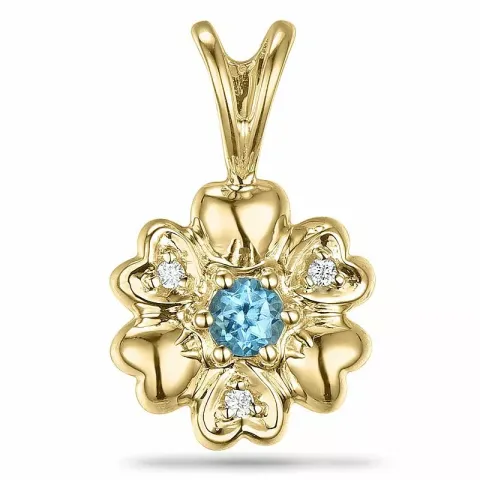 Blumen topas diamantanhänger in 9 karat gold 0,01 ct 0,17 ct