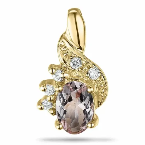 Morganit diamantanhänger in 9 karat gold 0,04 ct 0,42 ct