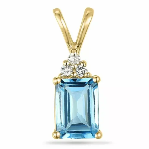 Viereckigem topas diamantanhänger in 9 karat gold 0,03 ct 1,20 ct