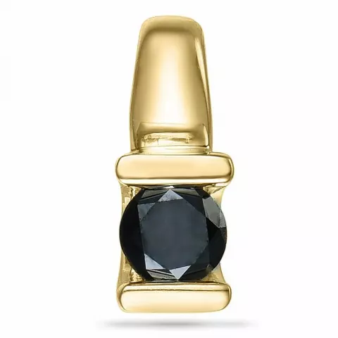 Schwarzem diamant anhänger in 9 karat gold 0,16 ct