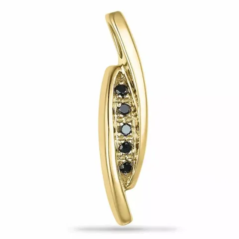 Schwarzem diamant anhänger in 9 karat gold 0,03 ct