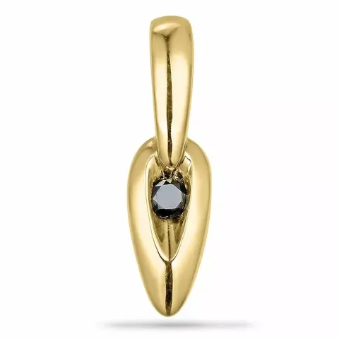 Schwarzem diamant anhänger in 9 karat gold 0,05 ct