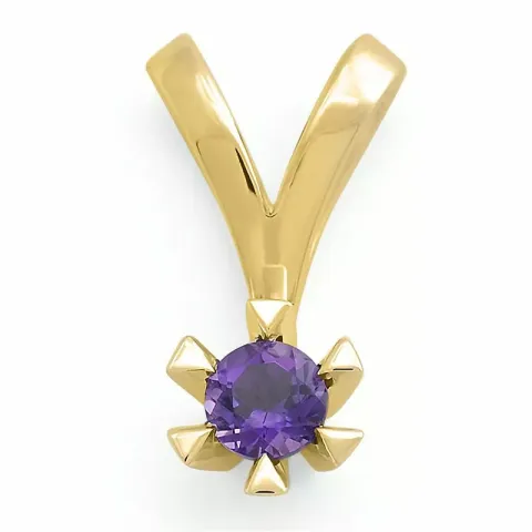 Amethyst Solitäranhänger in 9 karat Gold 0,25 ct ct