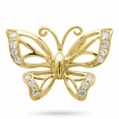 Schmetterlinge diamantanhänger in 9 karat gold 0,08 ct