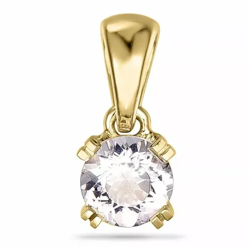 Runder morganit anhänger in 9 karat gold 0,22 ct