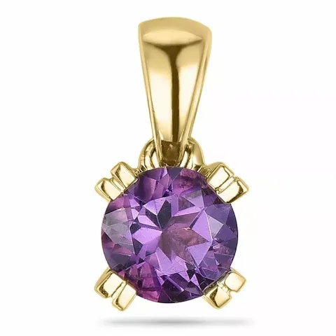 Runder amethyst anhänger in 9 karat gold 0,25 ct