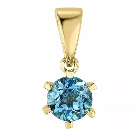 Runder topas anhänger in 9 karat gold 0,65 ct