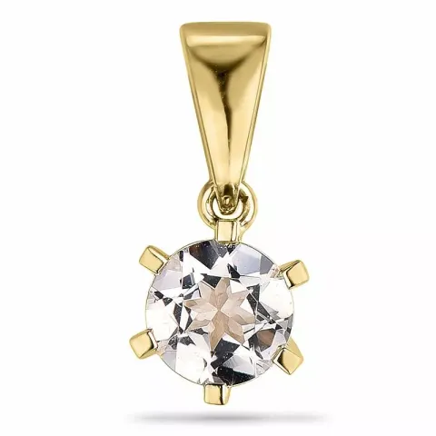 Runder morganit anhänger in 9 karat gold 0,43 ct