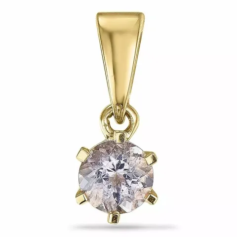 Runder morganit anhänger in 9 karat gold 0,22 ct