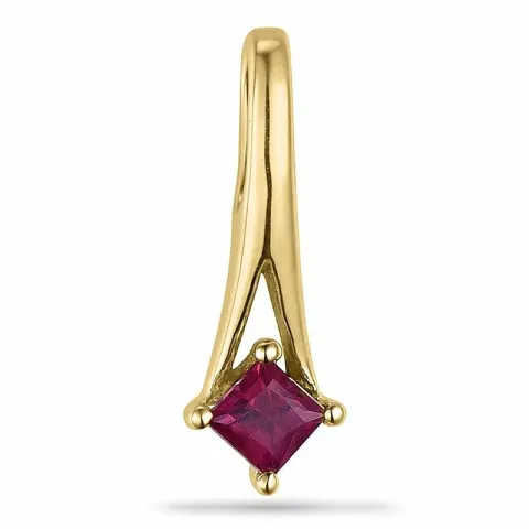 Viereckigem rubin anhänger in 9 karat gold 0,13 ct