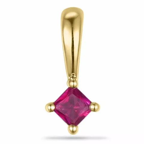 Viereckigem rubin anhänger in 9 karat gold 0,17 ct