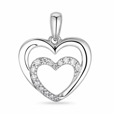 Herz Diamant Anhänger in 9 karat Weißgold 0,12 ct
