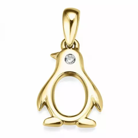 Pinguin Diamantanhänger in 9 karat Gold 0,01 ct