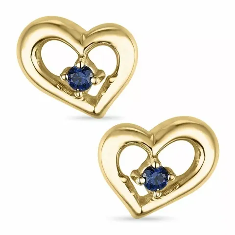 Herz saphir ohrstecker in 9 karat gold mit saphiren