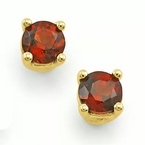 2 x 0,28 ct Granat Solitärohrstecker in 9 Karat Gold mit Granat