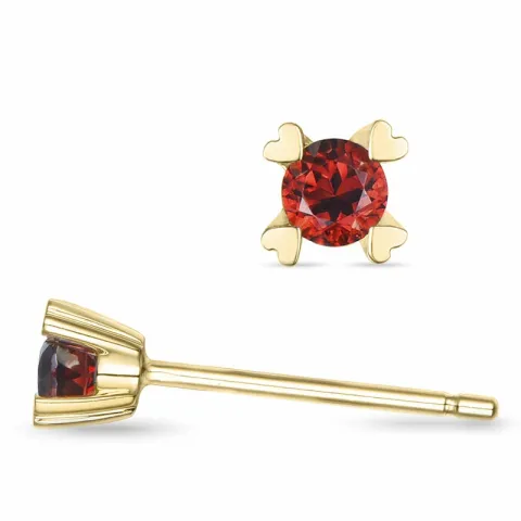 2 x 0,14 ct Kollektionsmuster Granat Solitärohrstecker in 9 Karat Gold mit Granat