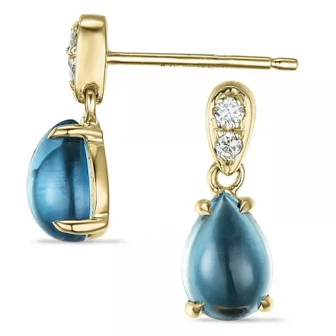 Tropfen topas diamantohrringe in 9 karat gold mit diamanten und topasen