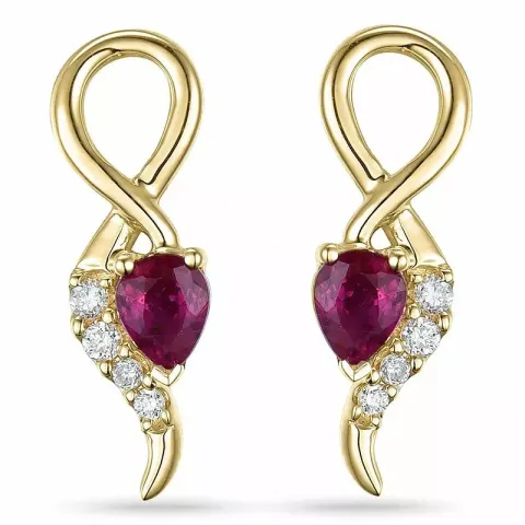 Rubin diamantohrringe in 9 karat gold mit diamanten und rubinen