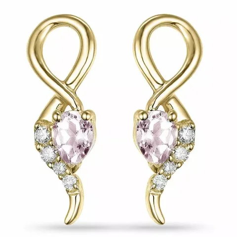 Morganit diamantohrringe in 9 karat gold mit diamanten und morganit