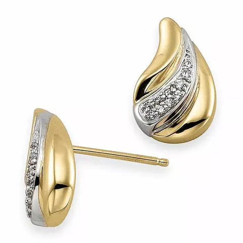 Tropfen diamantohrringe in 9 karat gold und weißgold mit diamanten