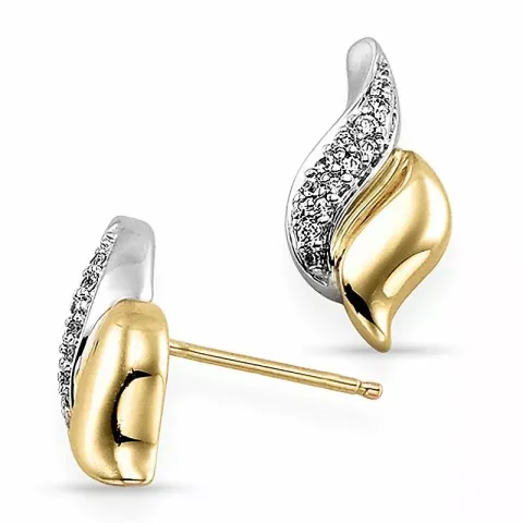 Diamantohrringe in 9 Karat Gold und Weißgold mit Diamant