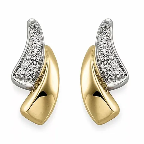 Diamantohrringe in 9 Karat Gold und Weißgold mit Diamant