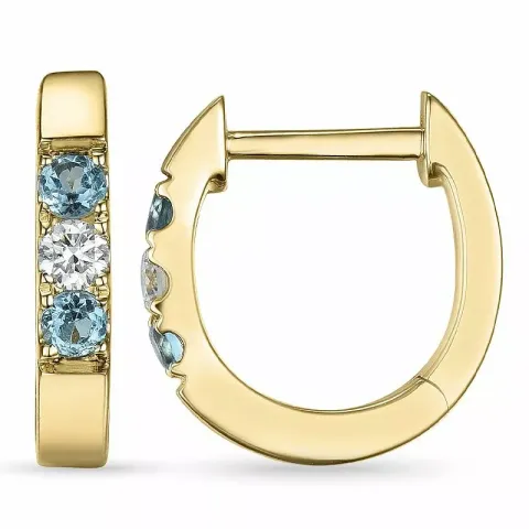 Topas Kreole in 9 Karat Gold mit Diamant und Topas