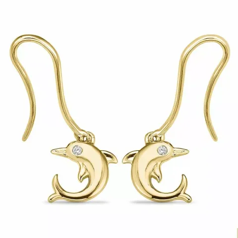 Delfin diamant ohrringe in 9 karat gold mit diamanten