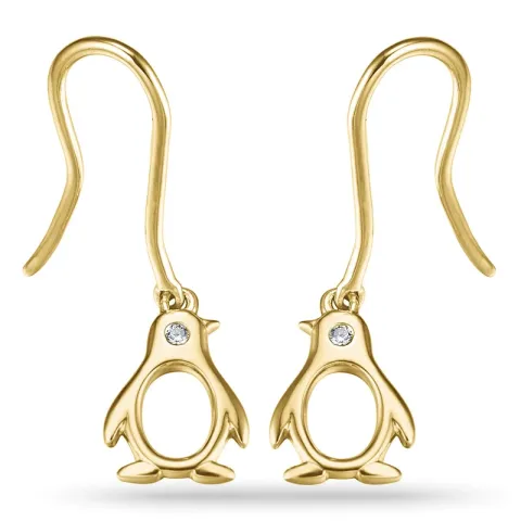 Pinguin diamant ohrringe in 9 karat gold mit diamanten 