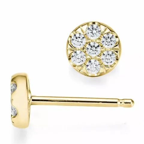 runden Diamant Ohrstecker in 9 Karat Gold mit Diamant