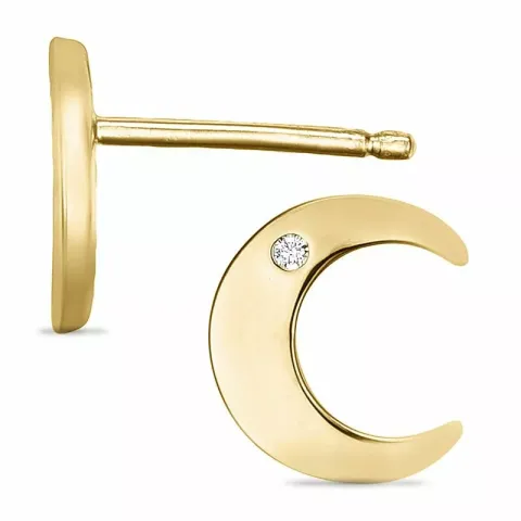 Mond Diamant Ohrringe in 9 Karat Gold mit Diamant