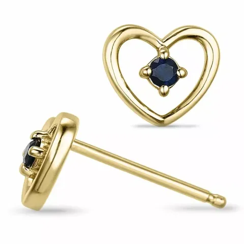 Herz saphir ohrringe in 9 karat gold mit saphiren 